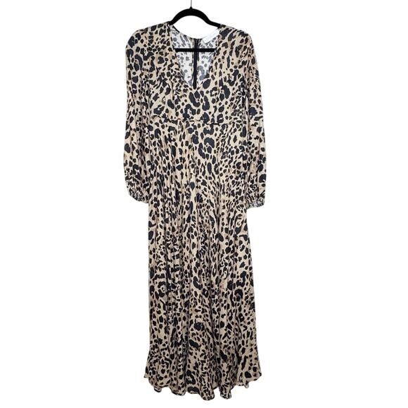 Zimmermann Veneto Plunge Leopard Printed Midi Dress Animal Print Size 1 (S) - Picture 4 of 15